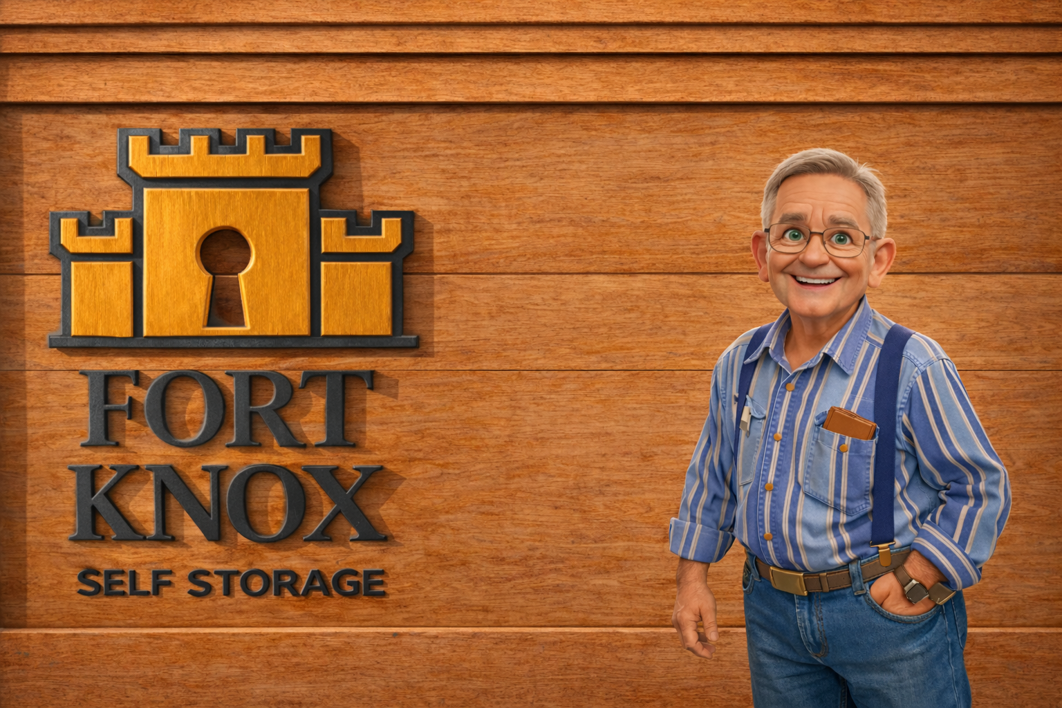 James Richards, owner of Fort Knox Self Storage, standing next to shipping containers in Vernal Utah